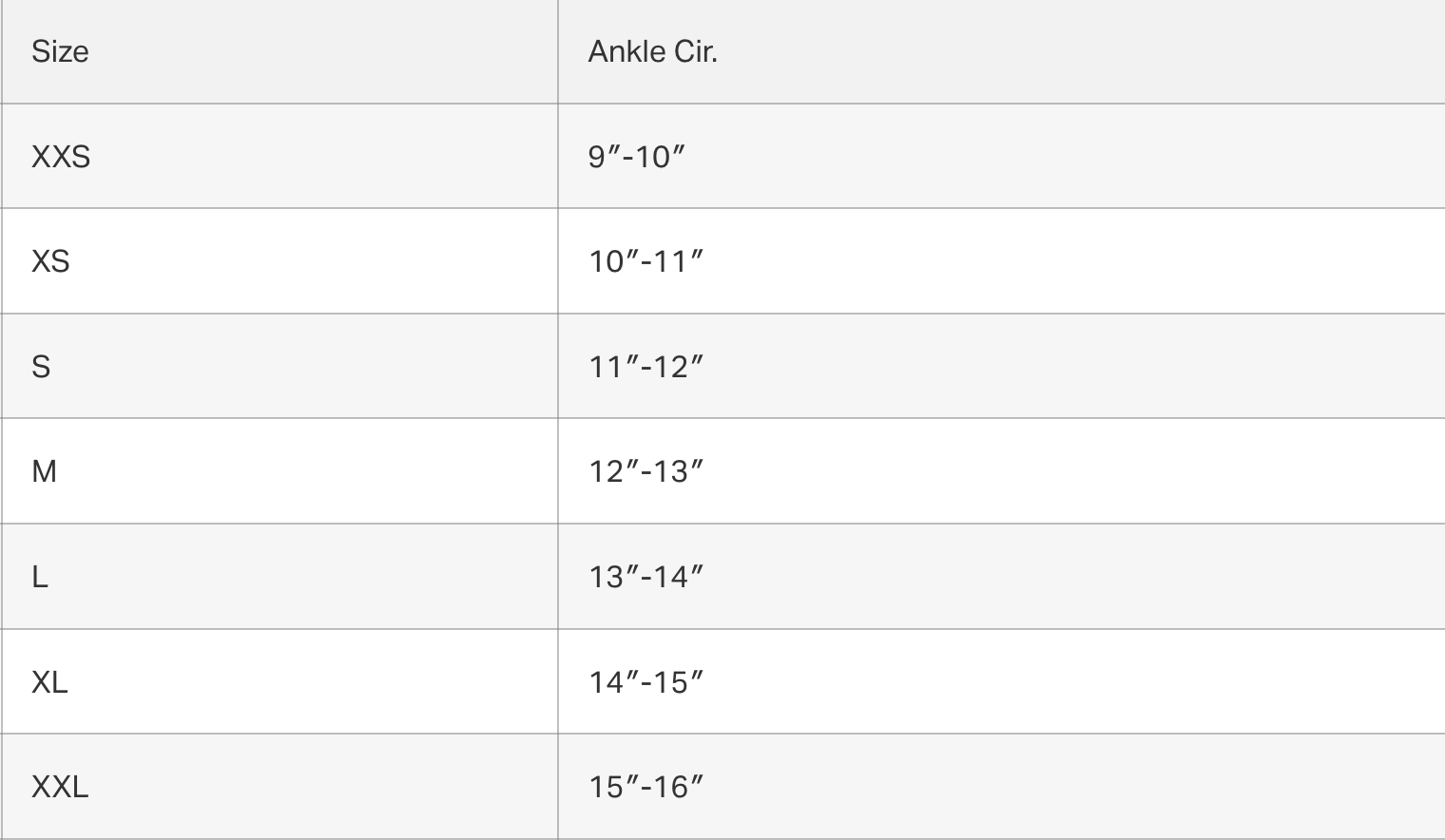 Size Chart